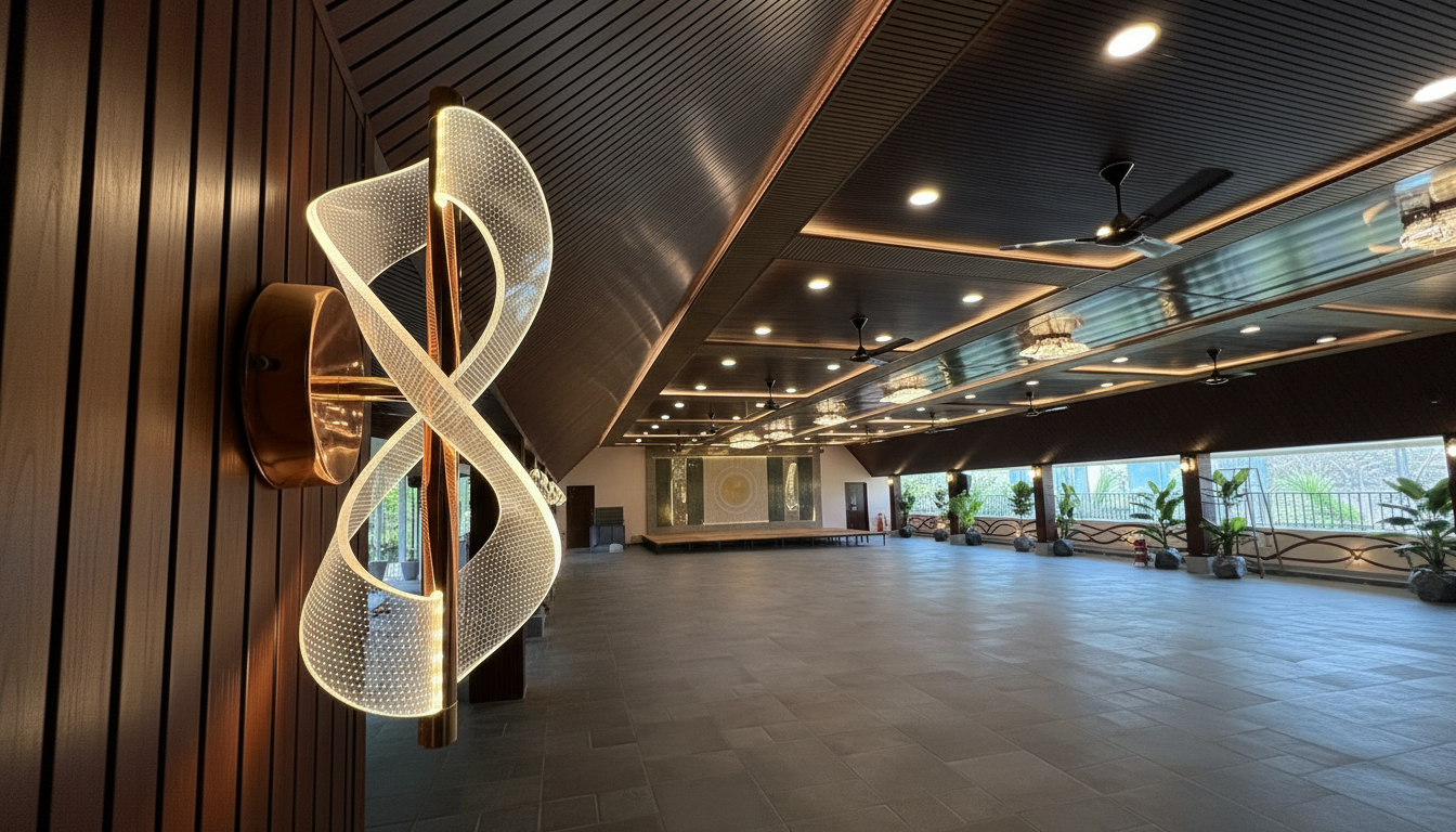 Elegant interior walkway and decor at Sri Golden Meadows